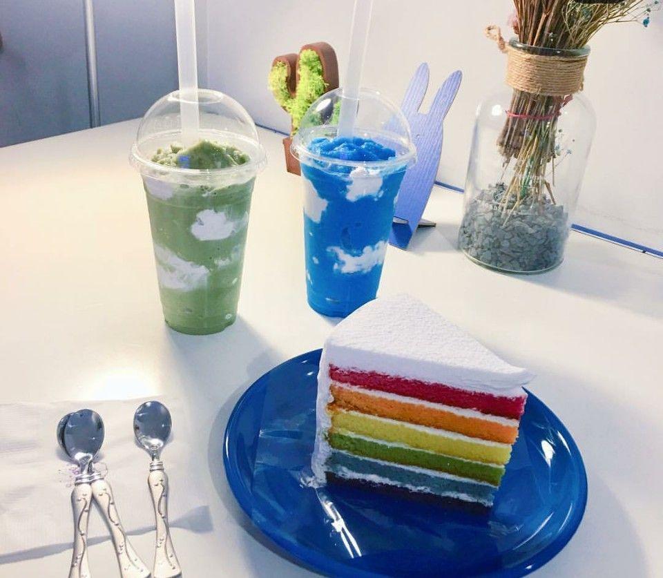 韓国旅行,韓国,カフェ,ブルーブルース,レインボーケーキ,カフェ巡り,カフェツアー,おしゃれ,可愛い,インスタ映え